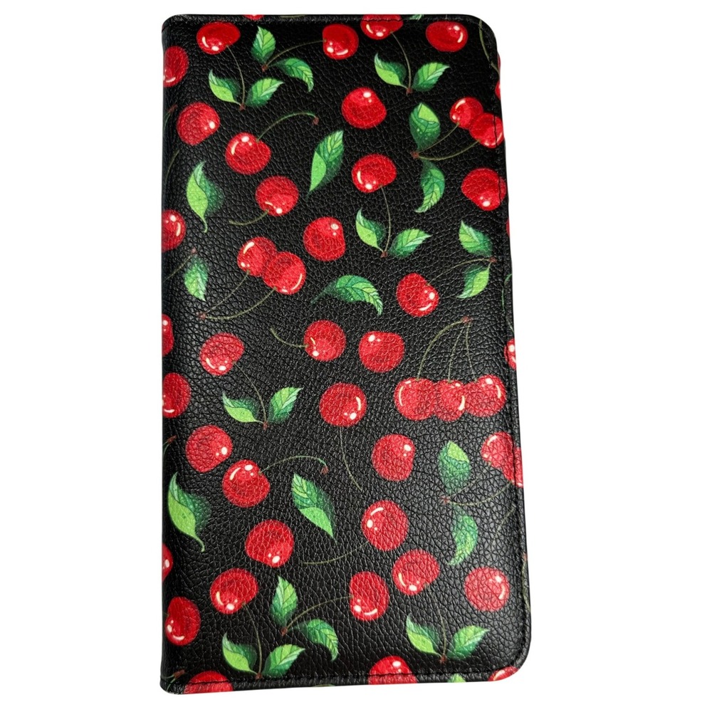 Mymazn Cherry Server Book Waitress Wallet Restaurant Organizer Zipper Pockets